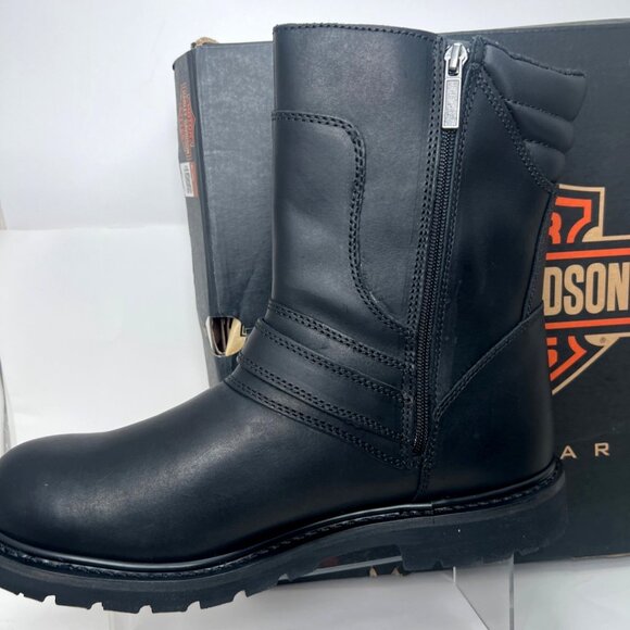 Harley Davidson Men Booker Boots Black Leather Motorcycle Boots Size 13 - Picture 3 of 16